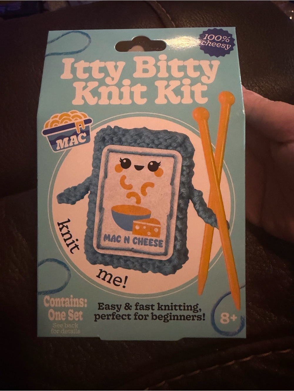 Itty Bitty Knit Kit - Mac n Cheese (Blue)
